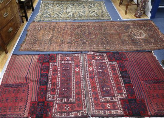 Two Afghan rugs and a Persian rug